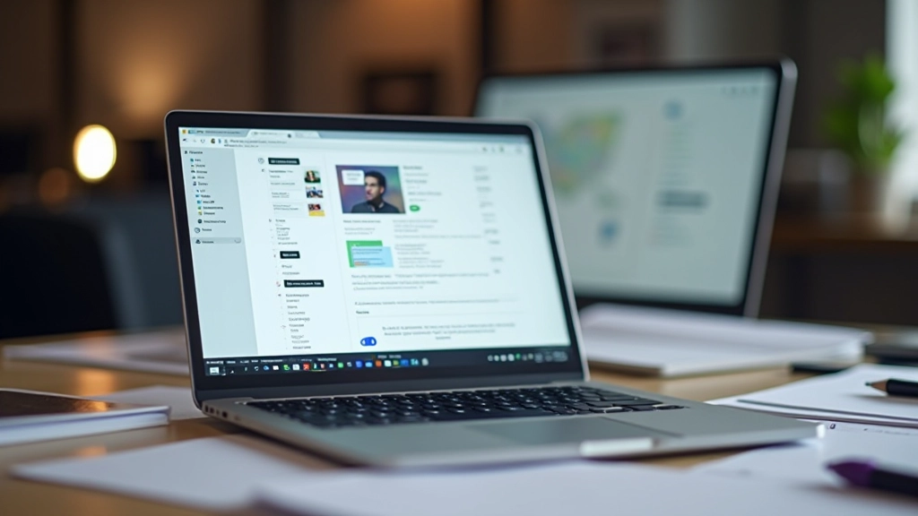Laptop scherm toont design specification, annotaties en handoff-documentatie, developer-ready