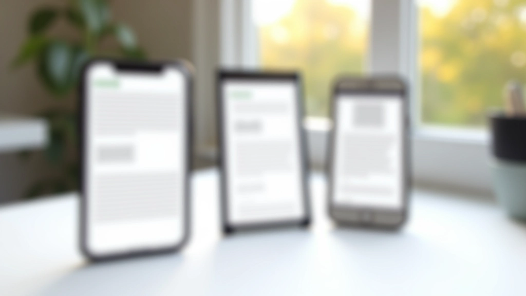 Drie telefoonschermen naast elkaar, responsive layouts voor klein, medium en groot formaat